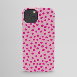 Pink Leopard Print Dalmatian Cheetah Spots Minimal Brushstroke Polka Dots Modern Decor Animal Print  iPhone Case