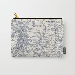 1938 Vintage Map of Washington State Carry-All Pouch