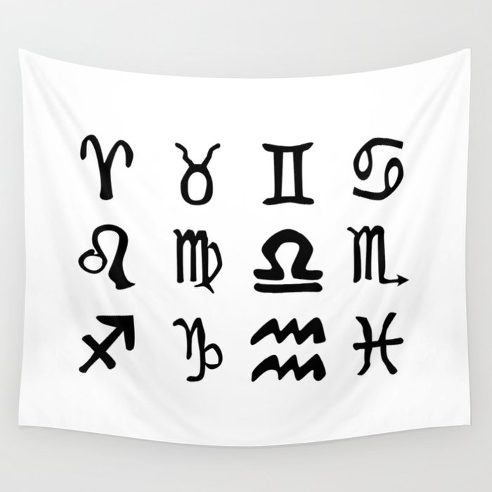 Sun Sign SIlhouettes Wall Tapestry