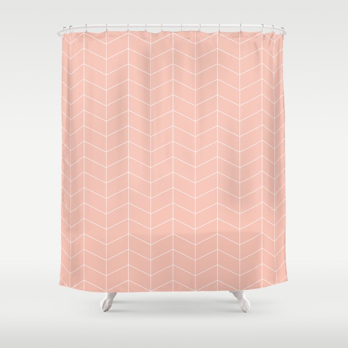 Herringbone Rose Shower Curtain
