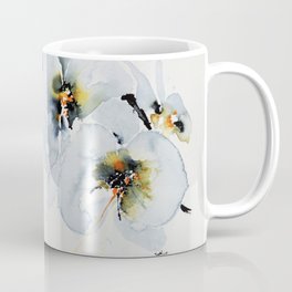 White Orchid in Watercolor Coffee Mug