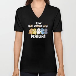 Aroace Flag Pride Lgbtq Cute Penguin V Neck T Shirt