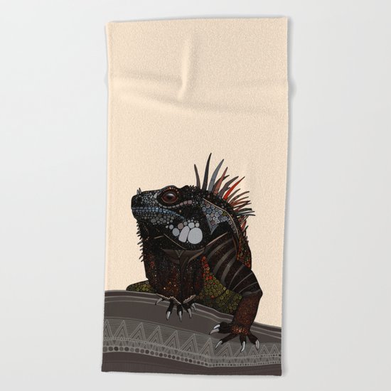iguana ecru Beach Towel