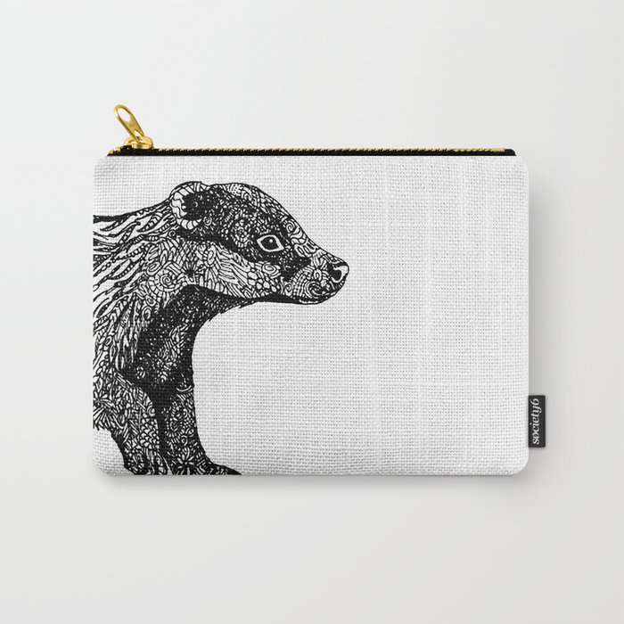 British Badger Zentangle Carry-All Pouch