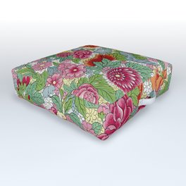 Ornamental Chinese Colorful Floral Design Outdoor Floor Cushion