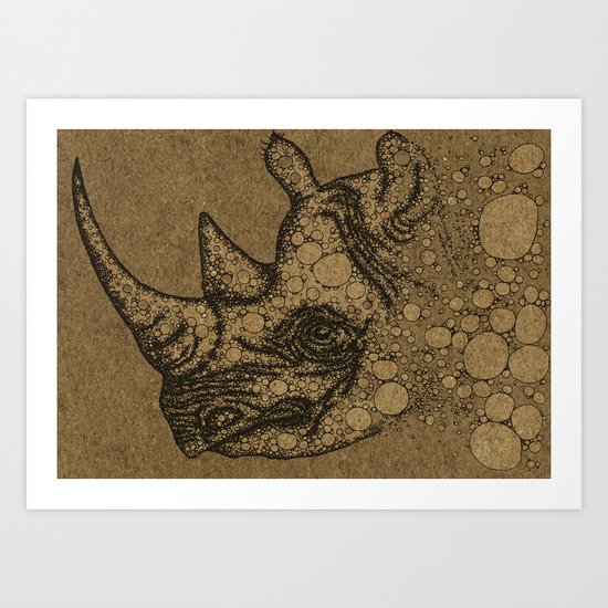 Rhino Art Print
