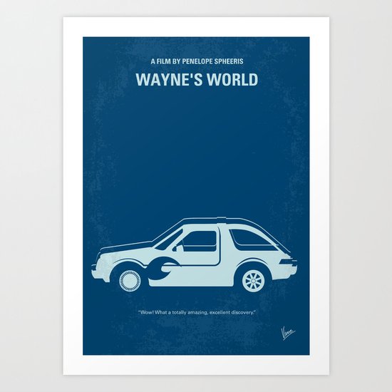 No211 My Waynes World minimal movie poster Art Print