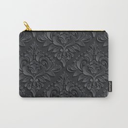 Black Damask Carry-All Pouch
