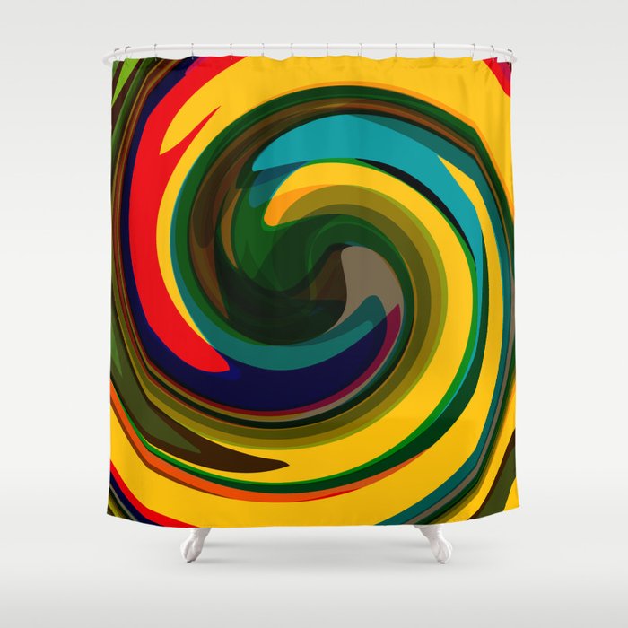 Colorful swirl illustration. Shower Curtain