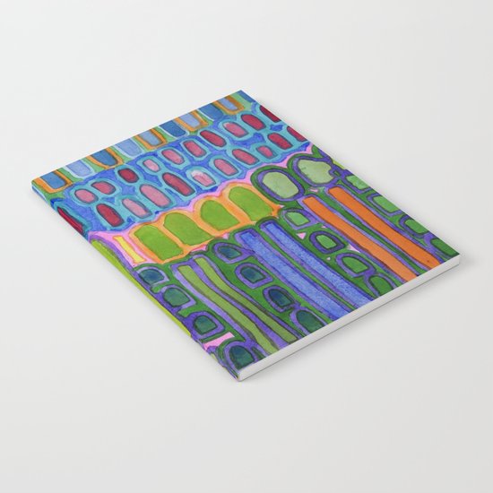 Colorful elongated Forms Pattern Notebook