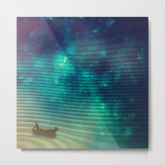 The Space Fisherman Metal Print