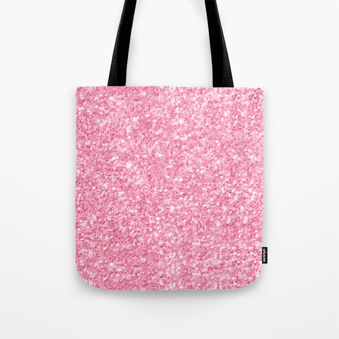 Pink Glitter Texture print Tote Bag
