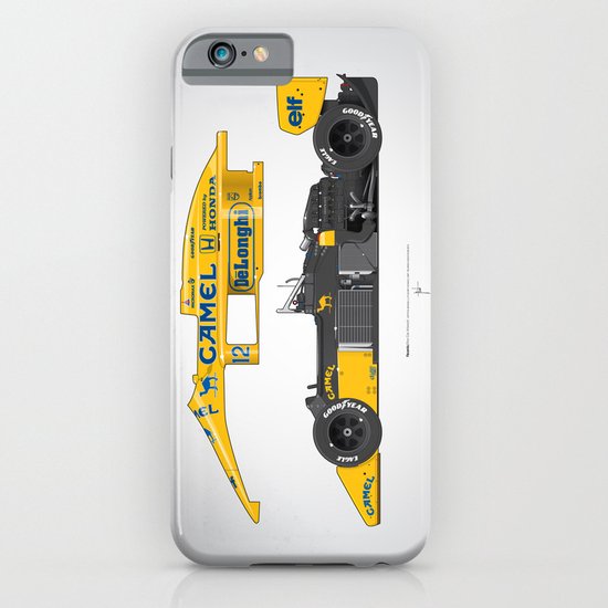 Outline Series N.º5, Ayrton Senna, Lotus 99T-Honda, 1987 iPhone & iPod Case