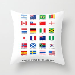 France 2019 Football Soccer Championship Teams Flags Tee Tees Gift idea for Her or Him Throw Pillow