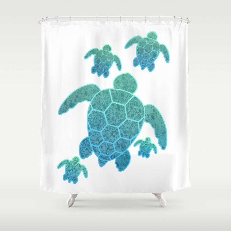 A Family Of Sea Turtles Shower Curtain By Shannarak Society6