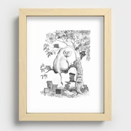 reading elephant Recessed Framed Print