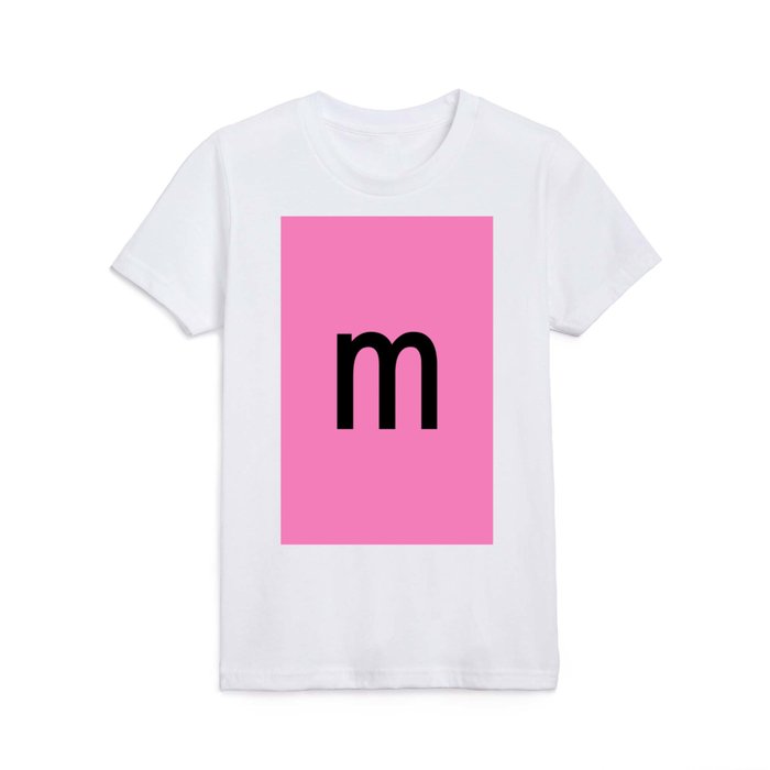 LETTER m (BLACK-PINK) Kids T Shirt
