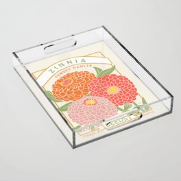 Zinnia Seed Packet  Acrylic Tray
