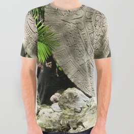 Mexico Photography - The Aztec Sun Stone Standing On The Ground All Over Graphic Tee