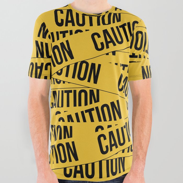 Caution All Over Graphic Tee