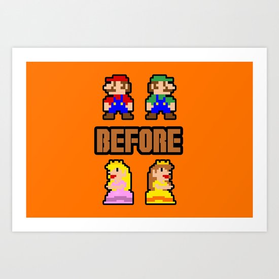 Super Mario Bros Before Hoes Art Print