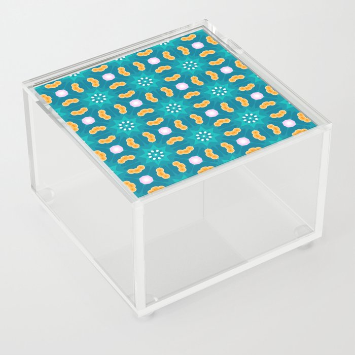 Floral Blue Pattern Design Acrylic Box