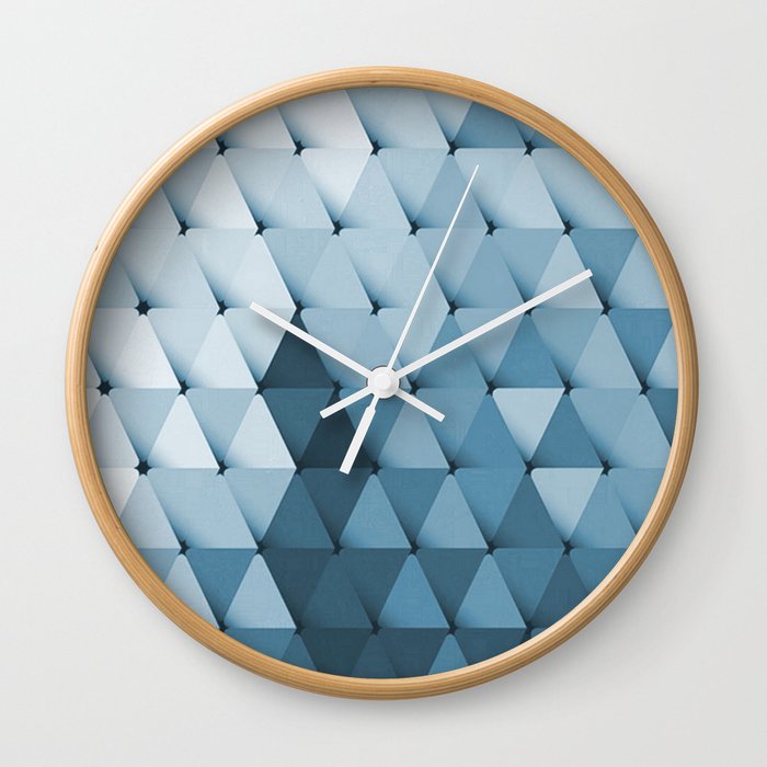 Triangles Ocean Turquoise Wall Clock