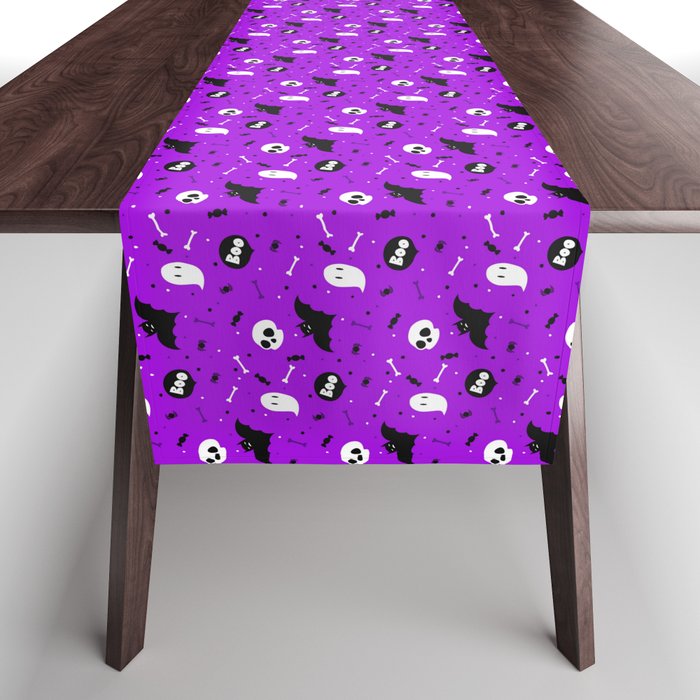 Purple Halloween Background Table Runner