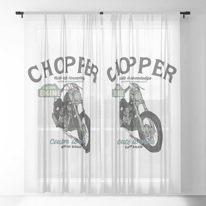 Chopper Custom Motorcycle Sheer Curtain