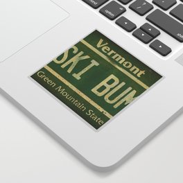 Vermont Ski Bum License Plate Sticker