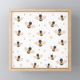Cute Bee Spring Honey Framed Mini Art Print