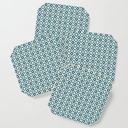 Teal Blue Ornamental Arabic Pattern Coaster