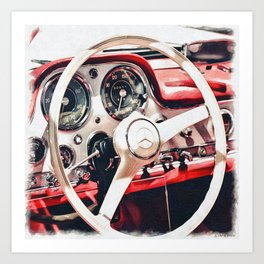 Classic Interior Art Print | Automotiveart, Carshopart, Digital, Mancaveart, Color, Classiccar, Shopart, Carposter, Digital Manipulation, Classiccarposter 
