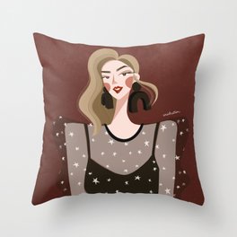 Happiness is Earrings Wearing Throw Pillow