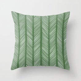 Evergreen Herringbone 2 Throw Pillow