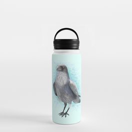 Watercolor Raven Bird Water Bottle