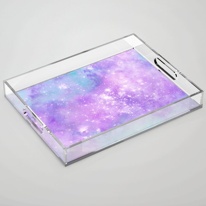 Purple Blue Galaxy Painting Acrylic Tray