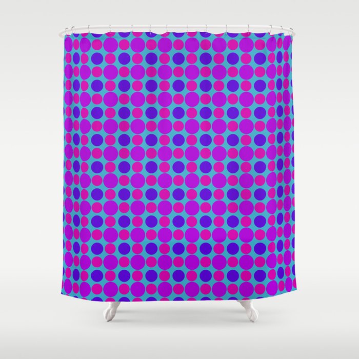 Blue and Purple Square Pattern Shower Curtain