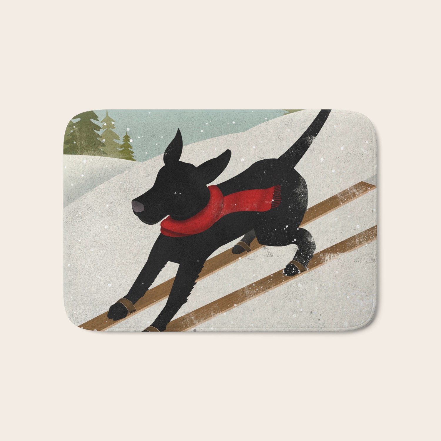 black dog mat
