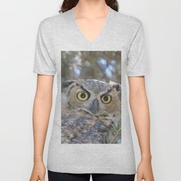 Young Owl at Noon V Neck T Shirt