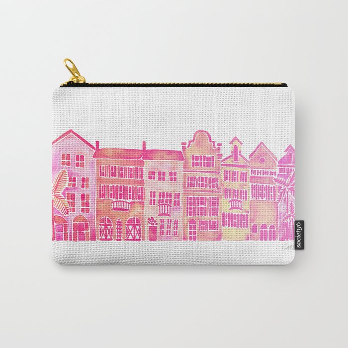 Tropical Homes – Pink Ombré Carry-All Pouch