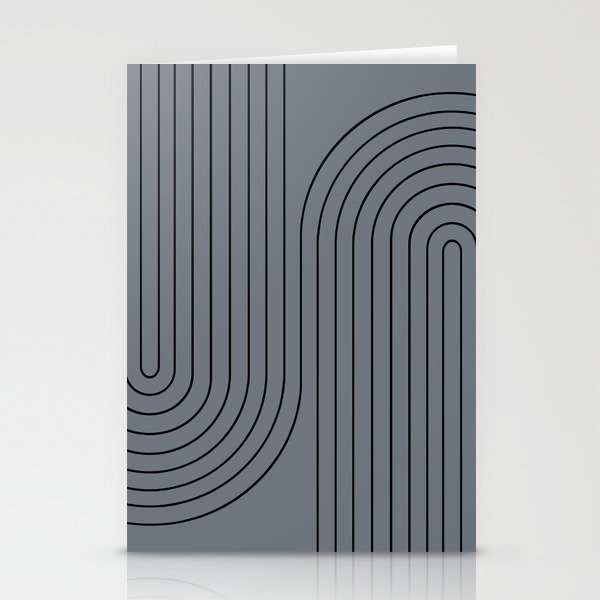 Minimal Line Curvature LVII Stone Mid Century Modern Arch Abstract Stationery Cards