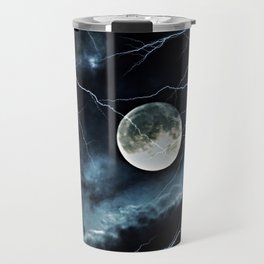 Lightning Sky at Full Moon Travel Mug