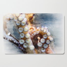 Tentacles of octopus close up watercolor Cutting Board