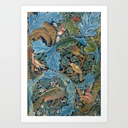 William Morris Woodland Forest Birds Tapestry Art Print