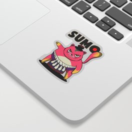 Sumo Wrestler Cat Yokozuna ネコ Neko Pink Sticker