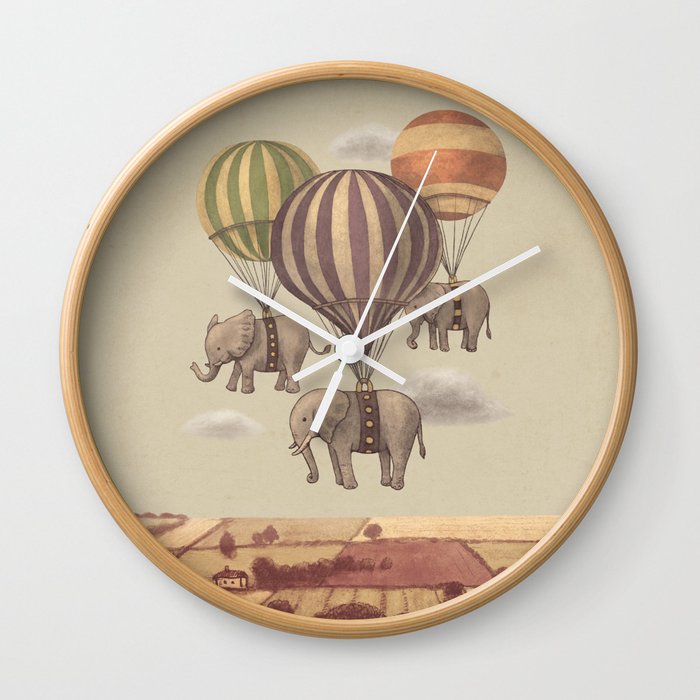Flight of The Elephants Wall Clock
