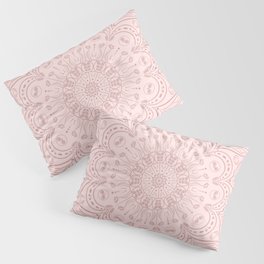 Elegant Blush Pink Boho Mandala Pillow Sham