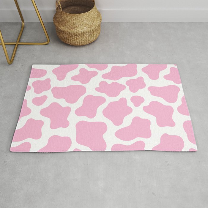 Pink Cow Print Rug