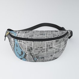 Portland Map Oregon  | Black & Blue | More Colors, Review My Collections Fanny Pack